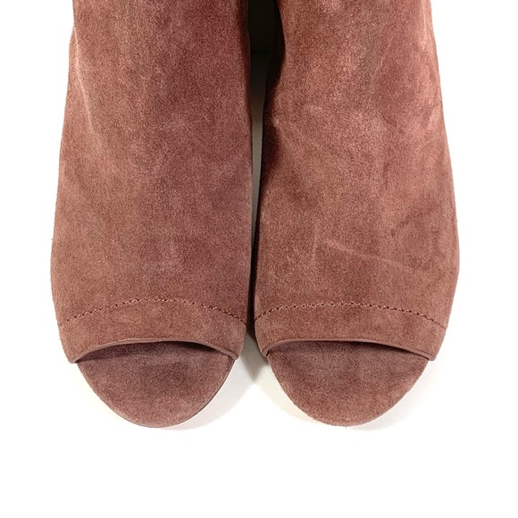 Splendid Daina Open Toe Brown Suede Booties Sz 10 - Picture 4 of 14